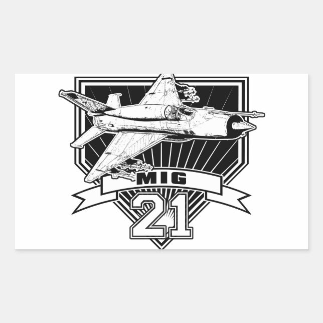 Mig 21 rektangulärt klistermärke (Framsida)