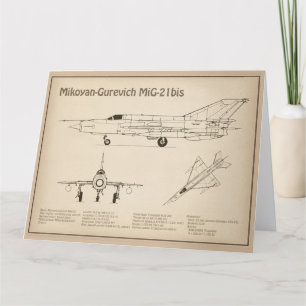 MiG-21a - Flygplanets planritningar SD Tack Kort
