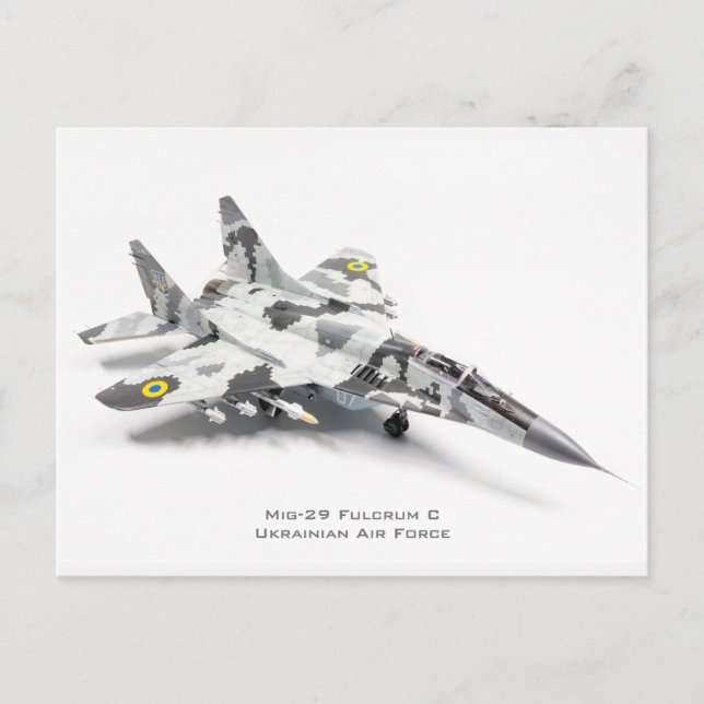 Mig-29 Fulcrum C Ukrainska Luft Force Vykort (Framsida)