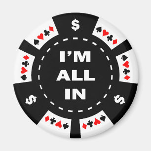 Mig all förmiddag i pokerchip magnet