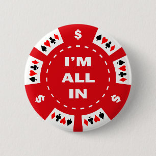 Mig all förmiddag i röd pokerchip knapp