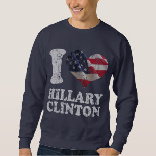 Mig amerikanska flaggan Hillary Clinton Lång Ärmad Tröja