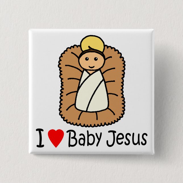 Mig baby Jesus för hjärta (kärlek) Knapp (Framsida)