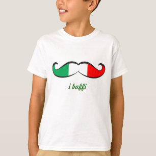 Mig Baffi italiensk flaggamustasch T Shirt