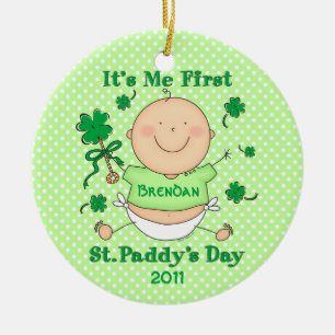 Mig beställnings- prydnad för 1st St.-paddy'sdag Julgransprydnad Keramik