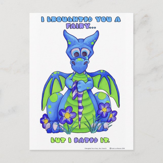 Mig Broughted dig en fe, men I Eated det Vykort (Framsida)