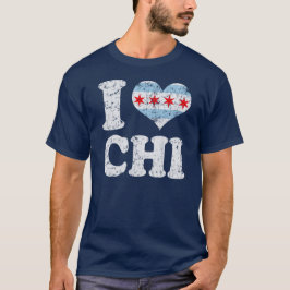 Mig CHI för hjärtaChicago flagga T-shirt