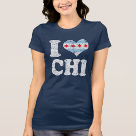 Mig CHI för hjärtaChicago flagga T-shirt
