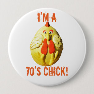Mig chick för 70-tal för förmiddag A (?) Knapp