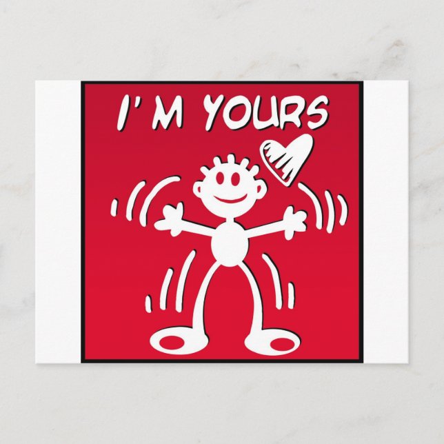 Mig din förmiddag - valentinstick figur helg vykort (Framsida)