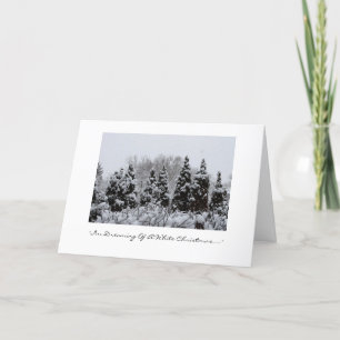 "Mig drömma för förmiddag av en vit Chritmas. Helgkort