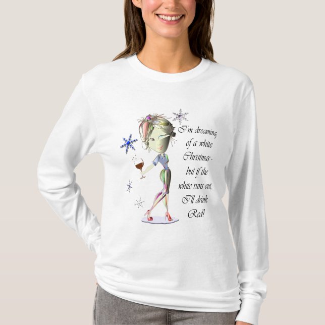 Mig drömma för förmiddag av jul för en vit, tröja (Framsida)