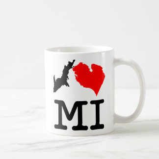 Mig dubbelsidig mugg för ♥MI (I-hjärta Michigan)