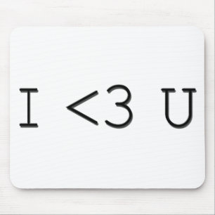MIG Emoticon för <3 U mig hjärta dig Musmatta