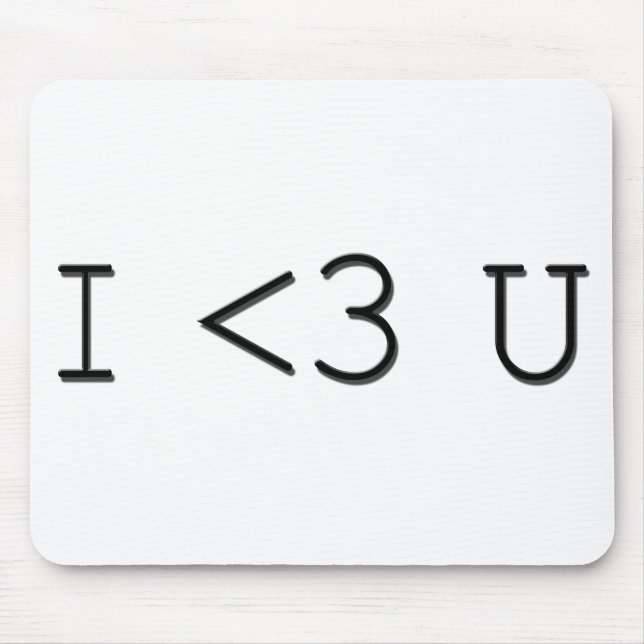 MIG Emoticon för <3 U mig hjärta dig Musmatta (Framsidan)