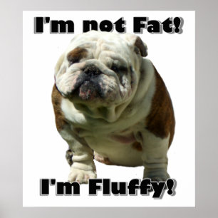 Mig fet bulldoggaffisch för förmiddag inte poster