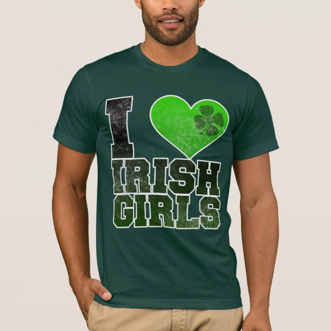 Mig flickor för irländare <3 t-shirt (Framsida)