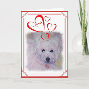 Mig för DIN VÄSTRA HÖGLANDS- TERRIER VALENTINVIT Helgkort