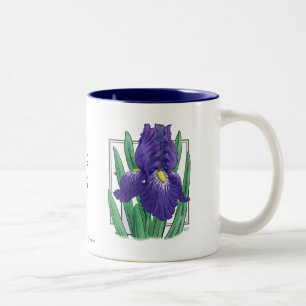 Mig för IrisblommaMonogram Två-Tonad Mugg
