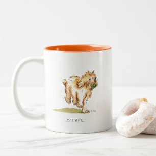 "Mig & för min boll" Cockapoo två tonad mugg
