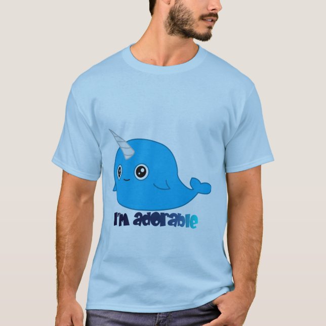Mig för Narwhal för förmiddag förtjusande T-shirt (Framsida)