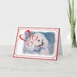 Mig för VALENTINVIT BICHON för förmiddag DIN FRISE Helgkort