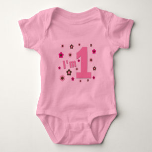 "Mig förmiddag 1" rosa- och bruntblommafödelseda T Shirt