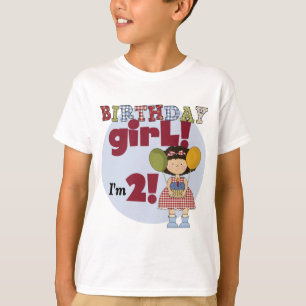 Mig förmiddag 2 födelsedagflickaT-tröja och gåvor T-shirt