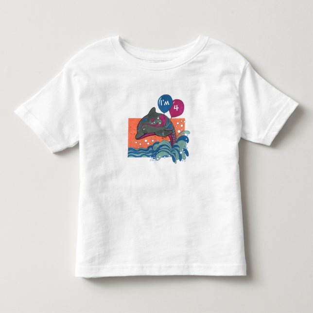 "Mig förmiddag 4" delfinutslagsplats T-shirt (Framsida)