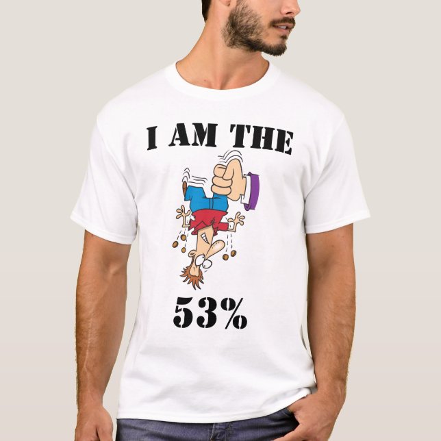 Mig förmiddag 53%en (skakan besegrar), t-shirt (Framsida)