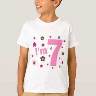 Mig förmiddag 7 rosa- och bruntblommor tee shirt