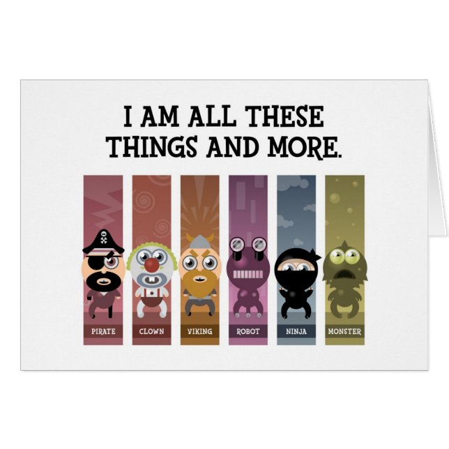 Mig förmiddag alla dessa saker och mer hälsningskort (Framsidan Horizontal)