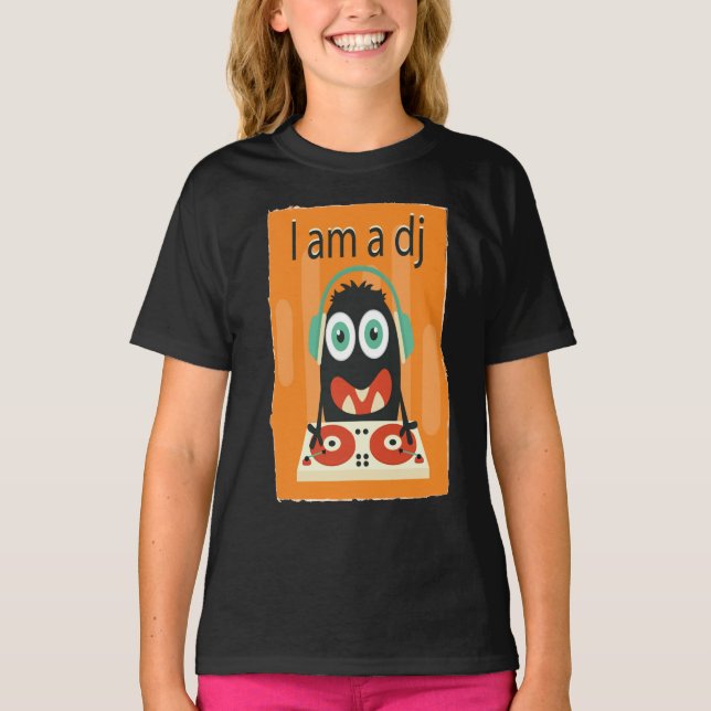"Mig förmiddag barnmanar för en DJ" roliga gulliga T-shirt (Framsida)