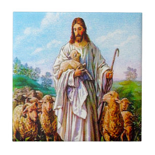 Mig förmiddag den bra herdeJohn 10:7 - 21 Kakelplatta