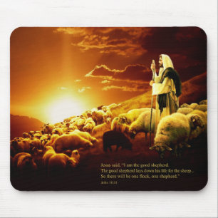 "Mig förmiddag den bra herden. John 10:11 Musmatta