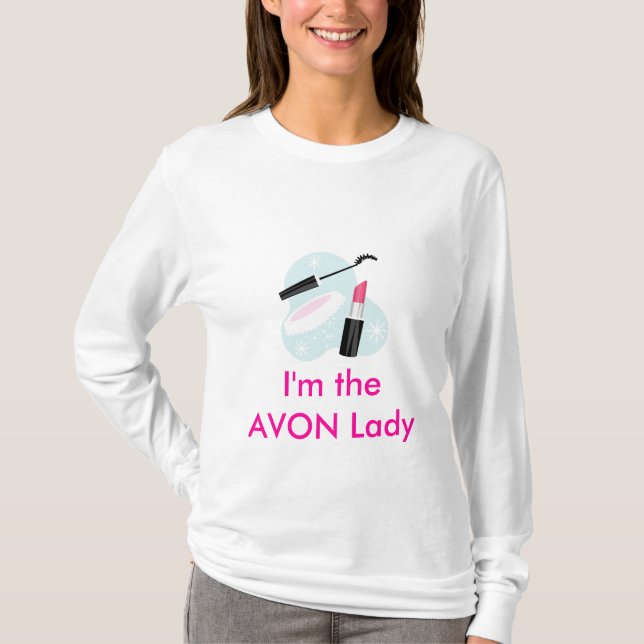 Mig förmiddag den inpassade långärmaden för AVON T Shirt (Framsida)