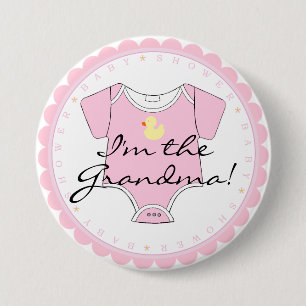 Mig förmiddag den rosa Rubber ankan för mormor Knapp