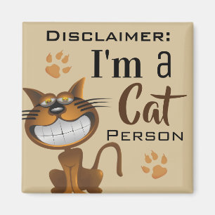 "Mig förmiddag Disclaimer för en kattperson" Magnet