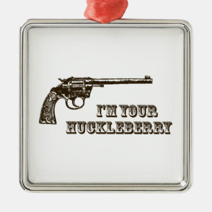Mig förmiddag ditt westerna vapen för Huckleberr Julgransprydnad Metall