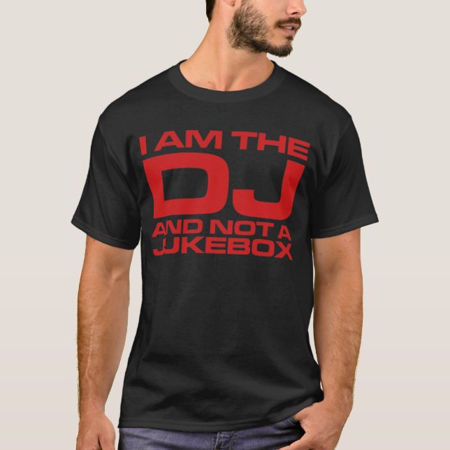 Mig förmiddag DJEN och inte en Jukebox - mörk Tee Shirt (Framsida)