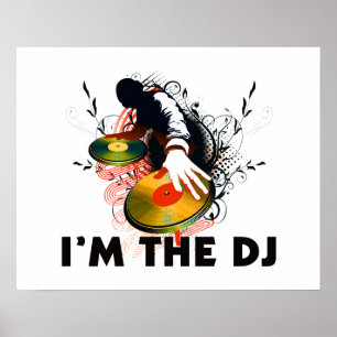 Mig förmiddag DJEN Rockin turntablesna Poster