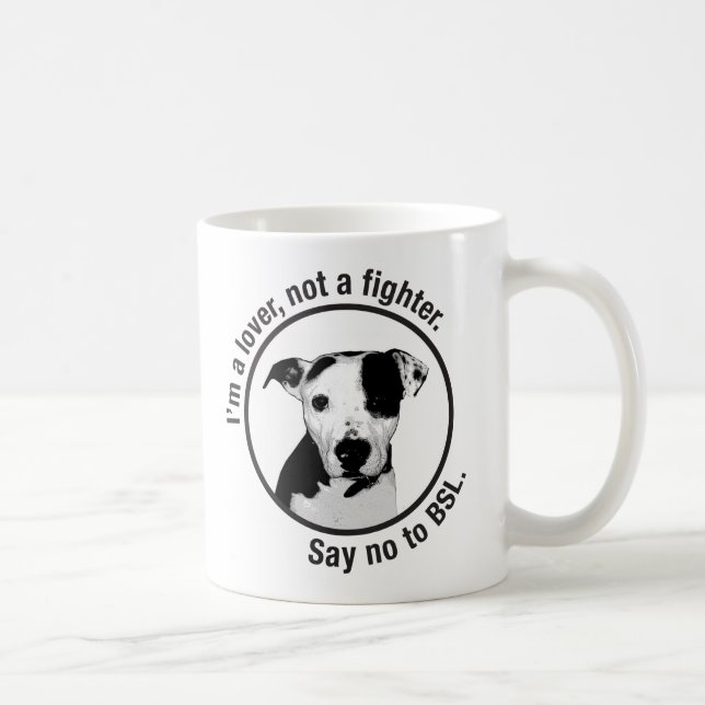 Mig förmiddag en älskare, inte en kämpe. Pitbull Kaffemugg (Höger)
