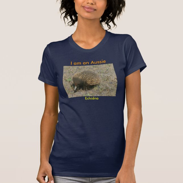 Mig förmiddag en Aussie, skräddarsy Echidna - T Shirt (Framsida)