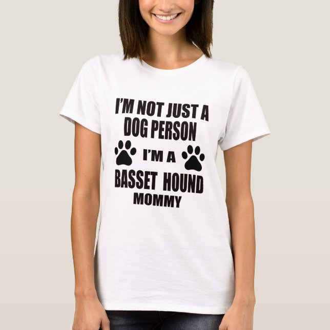 Mig förmiddag en Bassethundmamma T-shirt (Framsida)