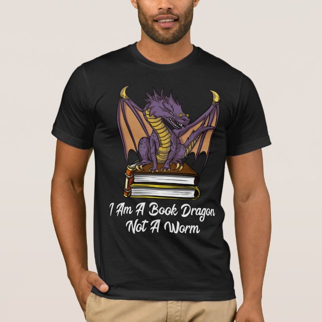 Mig förmiddag en bokdrake inte en läs- fantasiNerd T Shirt (Framsida)