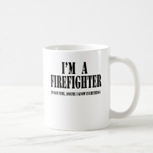 Mig förmiddag en brandmansvart kaffemugg