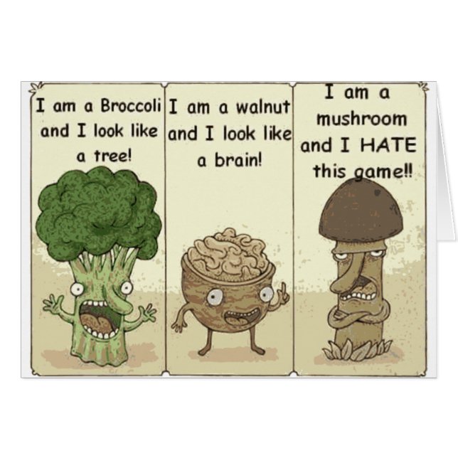 Mig förmiddag en champinjon hälsningskort (Framsidan Horizontal)