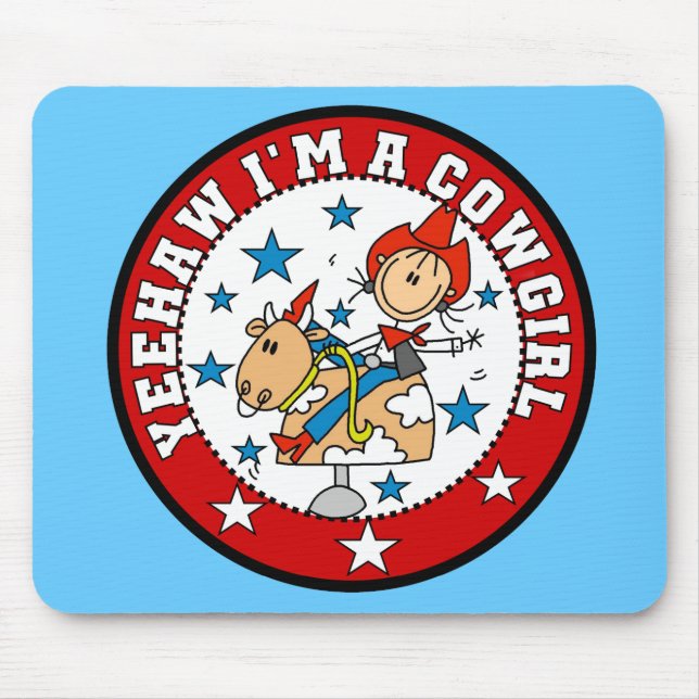 Mig förmiddag en Cowgirl Mousepad Musmatta (Framsidan)