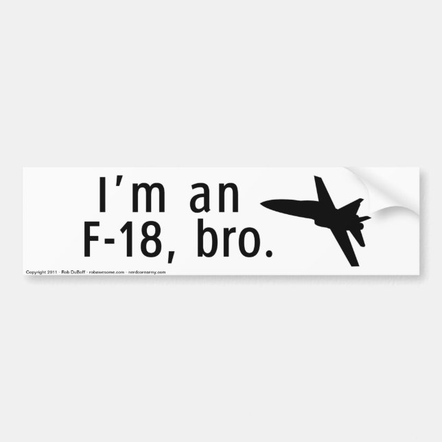 Mig förmiddag en F-18, bro. Bildekal (Framsidan)