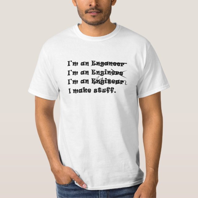 Mig förmiddag en ingenjörvitt-skjorta t shirt (Framsida)